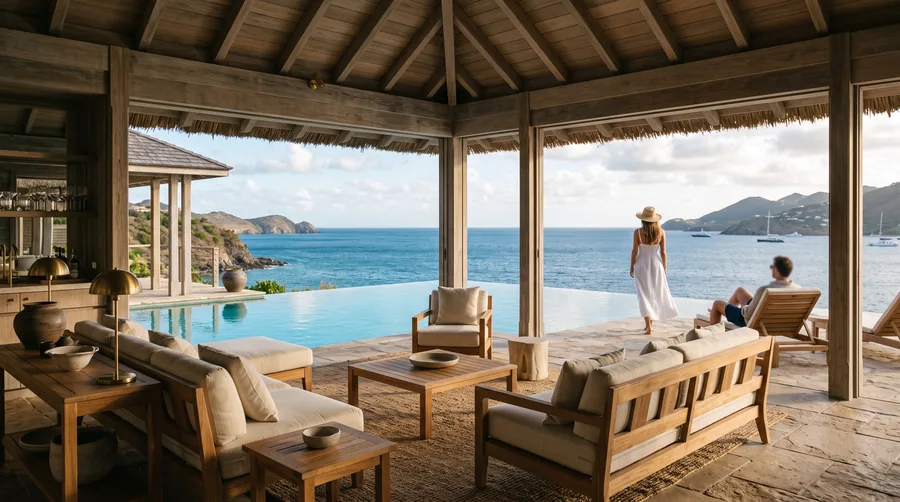 Der Wohnraum der Villa Anse