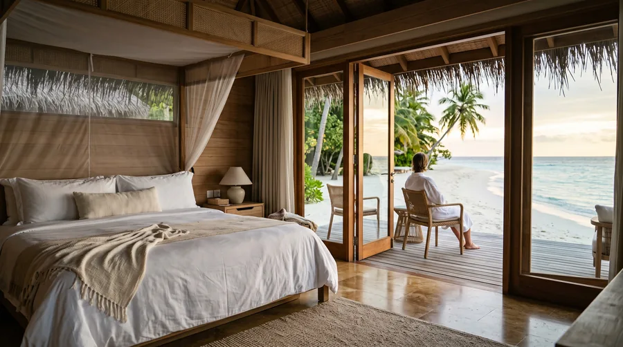 Ein Schlafzimmer der The Lagoon Residence